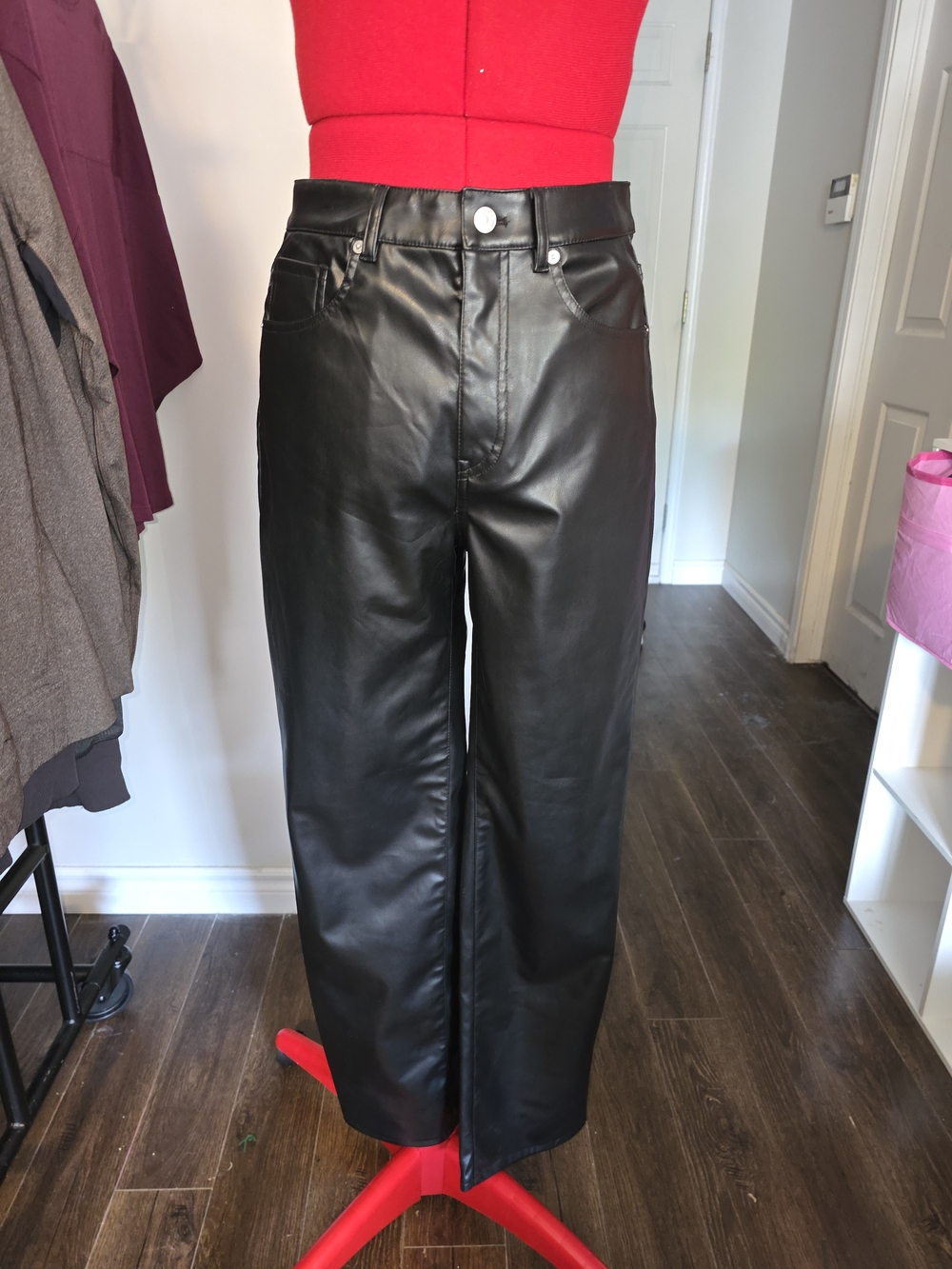 Divided Black Faux Leather Pants